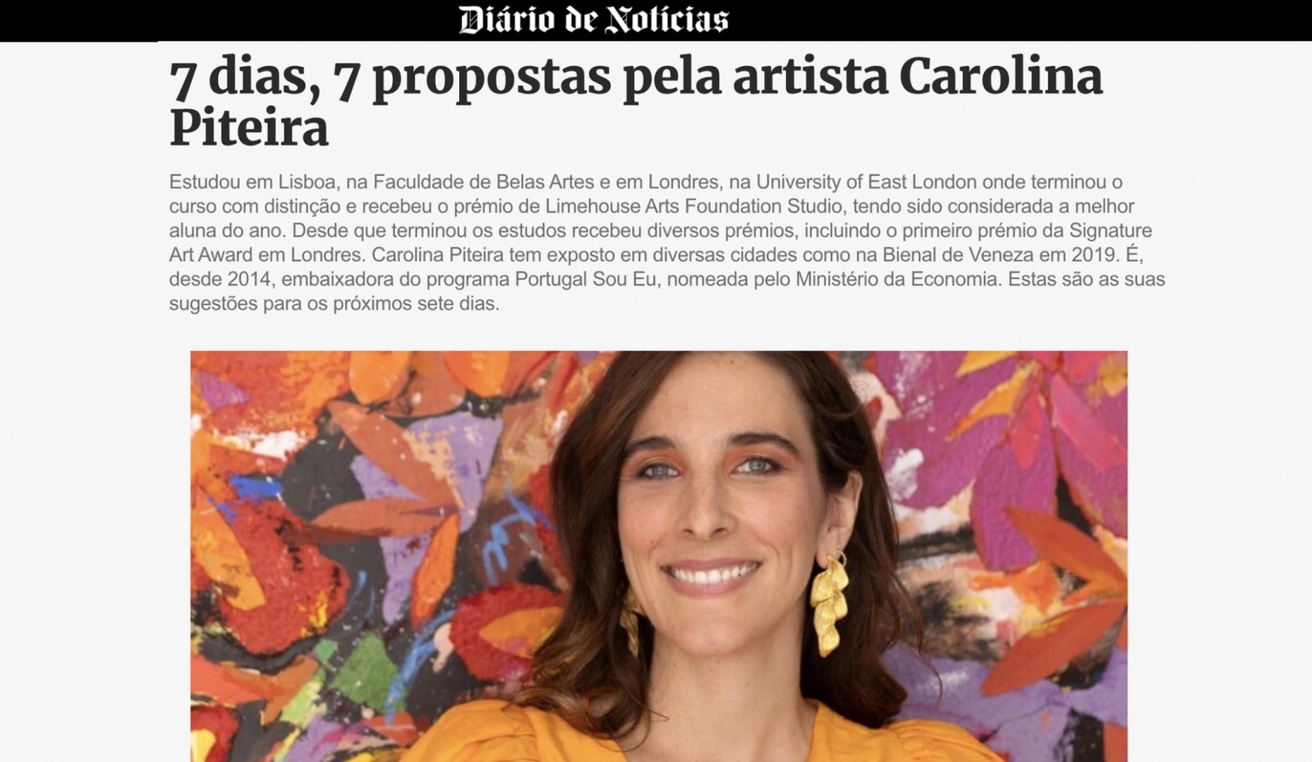 Carolina Piteira Press Diário de Notícias - 7 dias, 7 propostas pela artista Carolina Piteira (1)